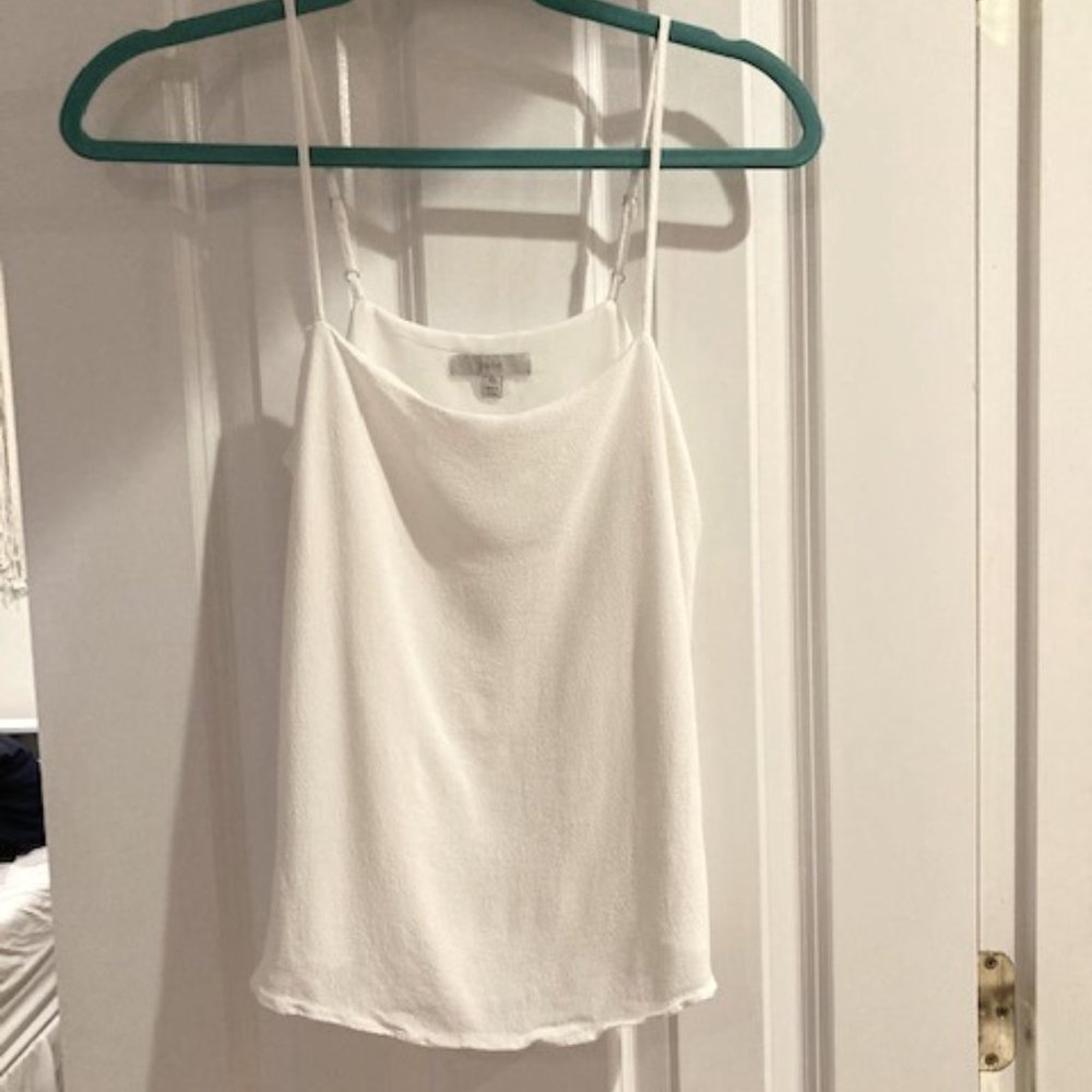 Joie White Tank Top Button Up Side NWOT XS